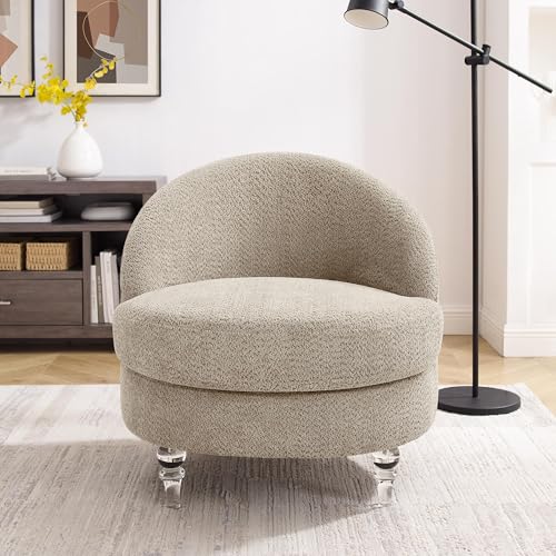 Modern-Armless-Accent-Chair-Modern-Slipper-Chair-Living-Room-Chairs-with-Acrylic-Legs-Makeup-Vanity-Chair-Boucle-Comfy-Upholstered-Accent-Chairs-for-Bedroom-Reading-Room-Reception-Apartments Modern Armless Accent Chair Modern Slipper Chair Living Room Chairs with Acrylic Legs Makeup Vanity Chair Boucle Comfy Upholstered Accent Chairs for Bedroom Reading Room Reception Apartments