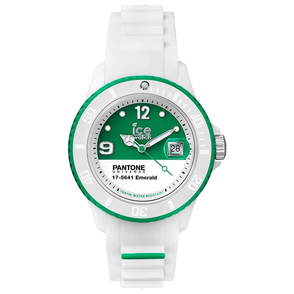 Ice Watch Unisex Watch Analogue Pantone Universe Emerald Quartz White Silicone PaN.BC.WEM.U.S,13