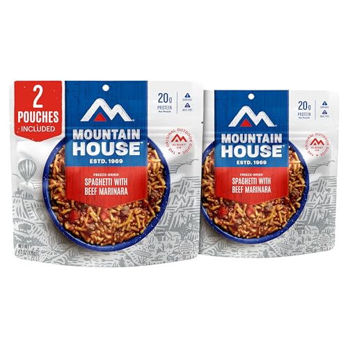 Image of Mountain House Spaghetti with Beef Marinara | Freeze-Dried Food for Camping, 4 Servings, 30-Year Shelf-Life, 2-Pack