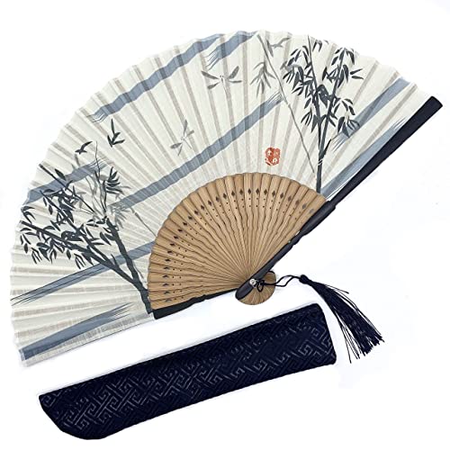 Eastern Wind Chinesischer japanischer Handklappfächer, faltbarer Rave-Fächer, Bambusfarbe