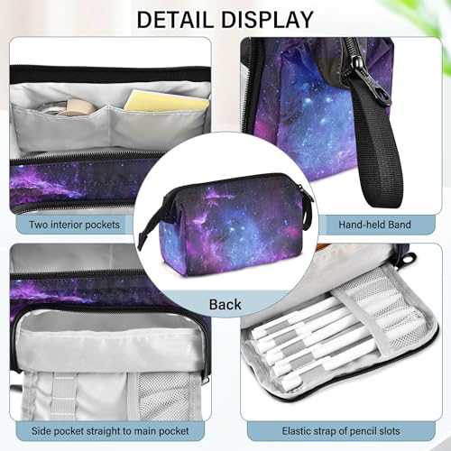 Image of Fisyme Galaxy Pencil Case Large Capacity Pencil Pouch Pen Bag Box Big Makeup Pencil Case Organizer