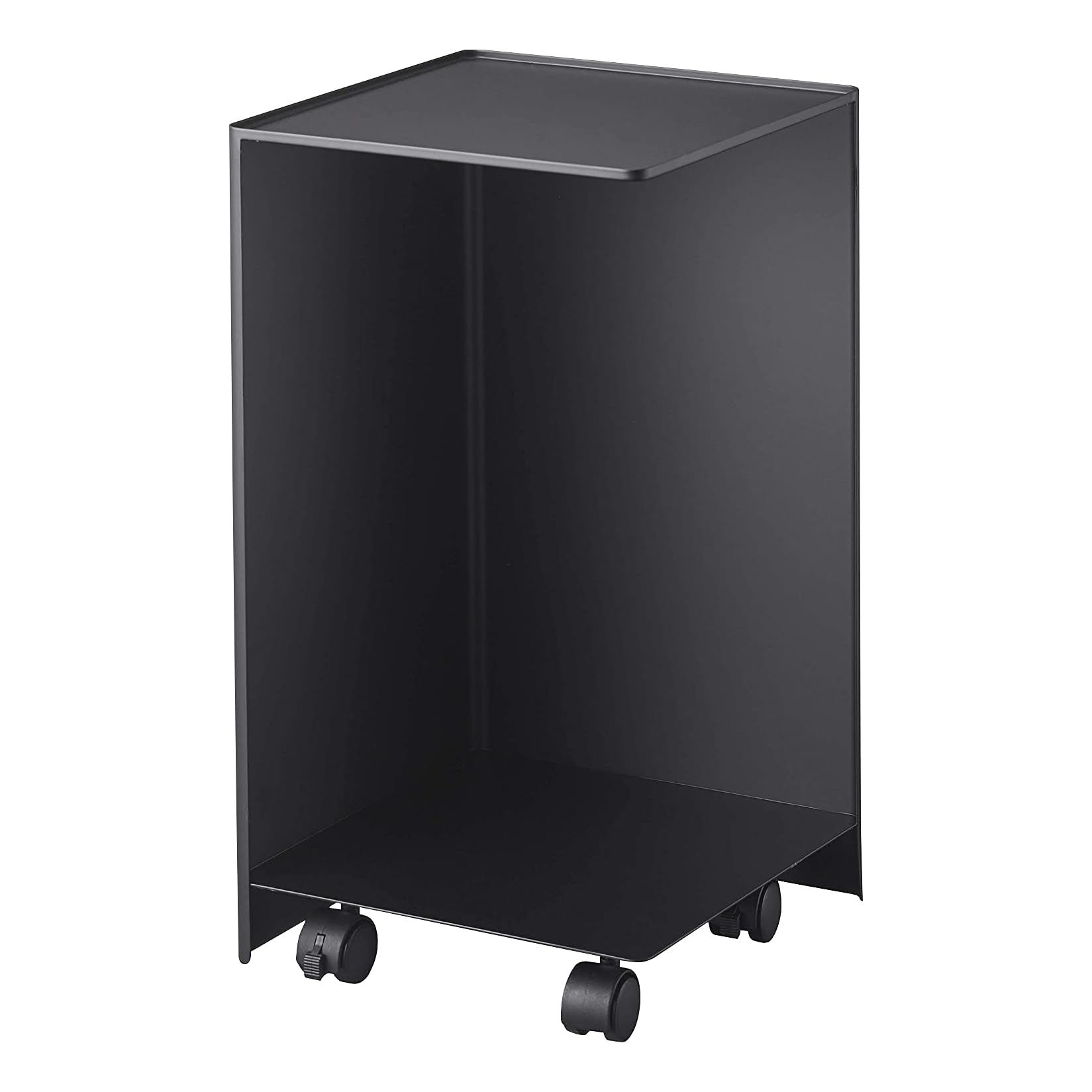 Yamazaki 5281 Tower Toilet Paper Holder with Caster, Black, Steel, 23.5 x 23.5 x 43 cm