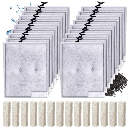 ELXXROONM 12pcs Large Filters Cartridges+8pcs Ammonia Reducer Filter Pads for QuietFlow Power Size 20/30/50/75 & E Internal Power Size 40 & Canister Filter Size 200/300/400 & Zilla Large