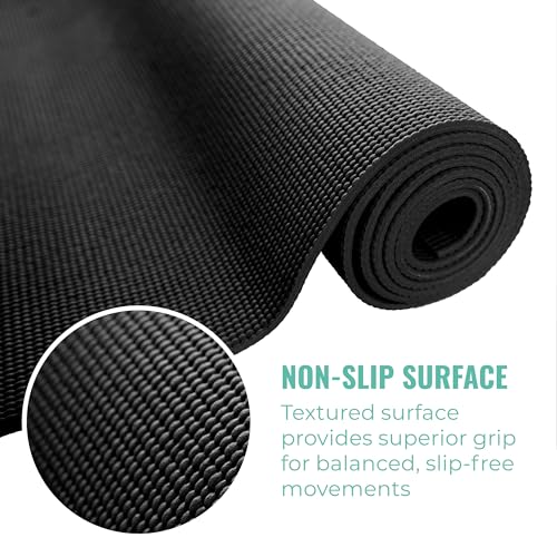 12-Pack Classic Yoga Mat With Carrying Strap, 68" x 24" Non Slip Exercise Mat, 4mm Thick Gym Mat, Bulk Non Toxic Yoga Mats for Home Workout, Schools, Classroom, and Studios - Image 5