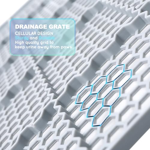 HQ4us Dog Pee Pad Holder Tray with Grate 34”×23”, Large Dog Litter Box Toilet, Puppy Pee Pad Holder, Less Mess, Dog Potty Indoor Outdoor for Balcony - Image 5