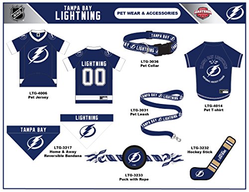 Image of NHL Tampa Bay Lightning Jersey for Dogs & Cats, Large. - Let Your Pet be a Real NHL Fan!