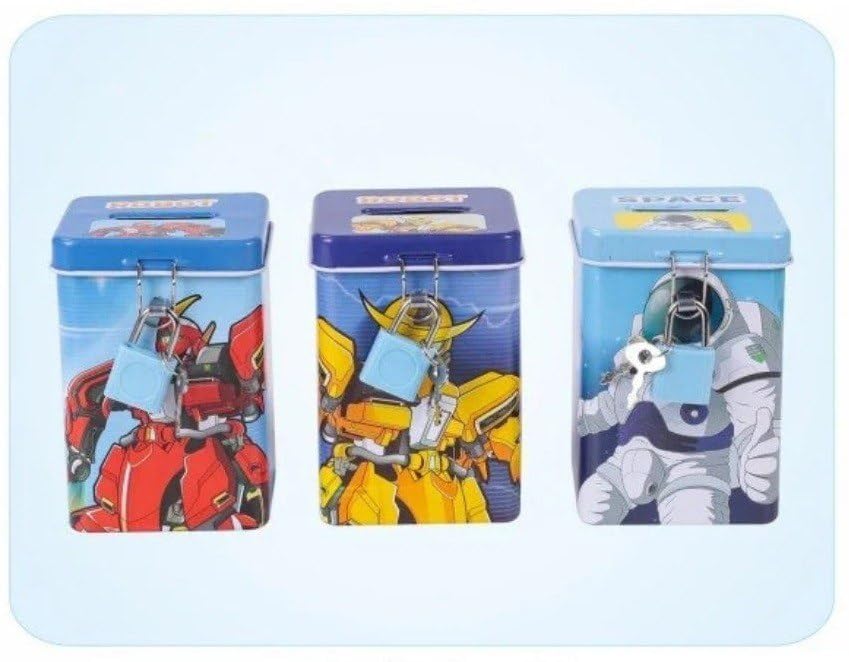 Image of Money Saving Bank with Coin Slot / /Creative Cartoon Design Money Bank / /Plastic Piggy Bank for Boys & Girls (Pack of 1) (Mini Square Piggy Bank)