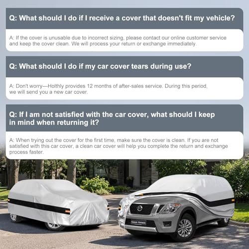 Image of 10 Layers SUV Car Cover Custom Fit for Nissan Armada (2003-2026), Waterproof All Weather for Automobiles, Outdoor Full Cover Sun Dust Rain Protection with Cotton. Silver