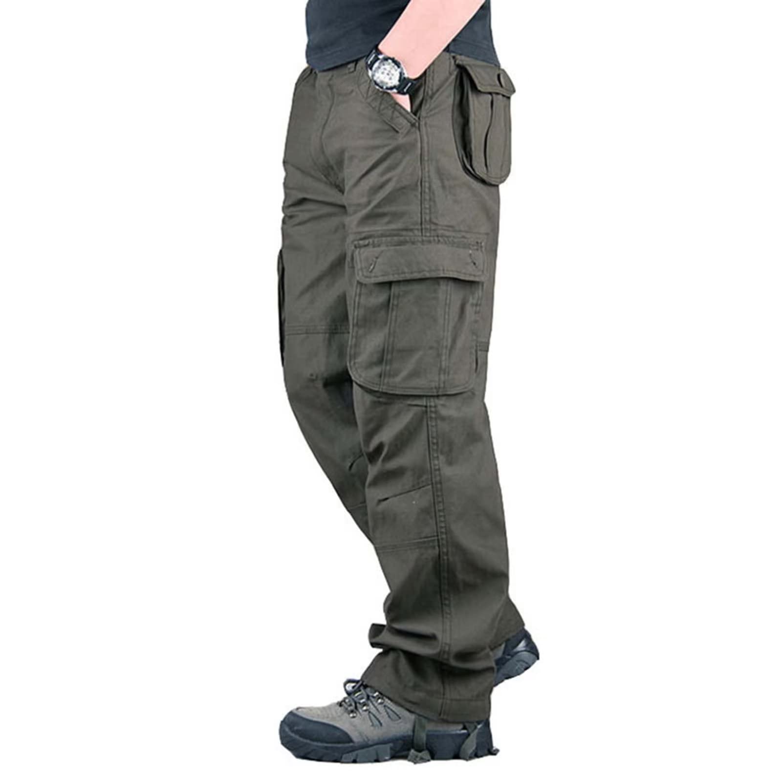 Rivccku Cargo Pants Men's Tactical Pants 6 Pockets Combat Outdoor Camouflage Camping Walking Hiking Work Trousers