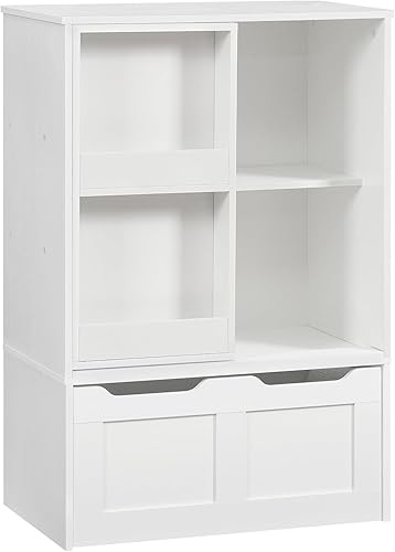 HOOBRO Organizador de almacenamiento de juguetes, organizadores de juguetes y almacenamiento con estante deslizante para libros, estante de pecho de