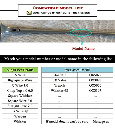 Replacement Earsocks Rubber for Oakley Square Whisker/Whisker OX3093 OX3107 OX5050 OX5072 Frame, Black Ear Sleeves4