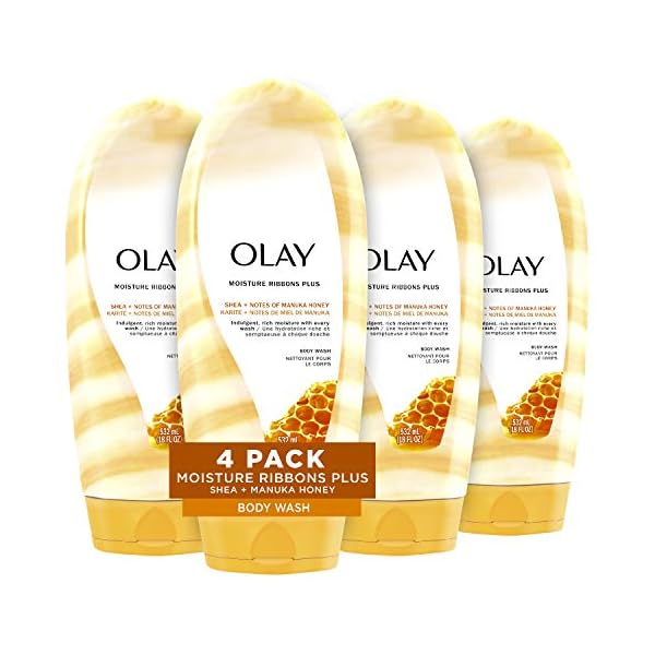 Body-Wash-by-Olay-Moisture-Ribbons-Plus-Shea-Manuka-Honey-Body-Wash-18-fl-oz-Pack-of-4 Olay Body Wash, Moisture Ribbons Plus Shea + Manuka Honey Body Wash, 18 fl oz (Pack of 4)
