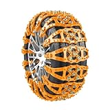 Snow Chains Car 8 Pcs for Ford F-150 2015-2020 2021 2022 2023 2024, Enhanced Traction Anti-Skid Wear-resistant Emergency Snow Tire Chains Performance Reusable Tyre Parts,Orange-8PCS