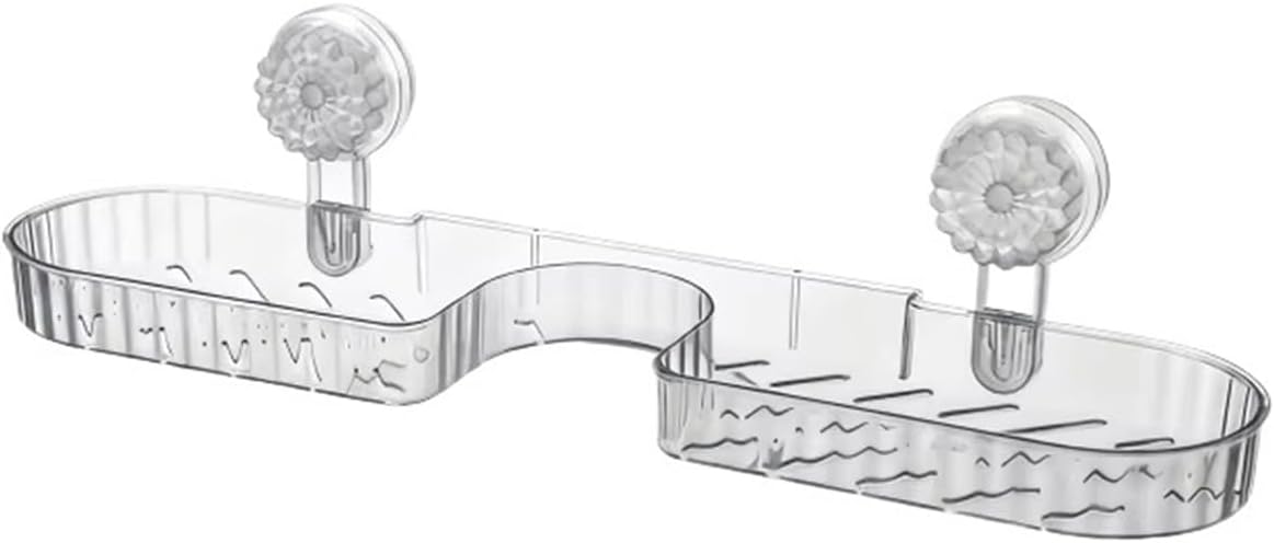 1-Piece Suction Cup Washbasin Storage Rack for Bathroom, Toilet, Mirror Front, Faucet, No-Drill Wall-Mounted