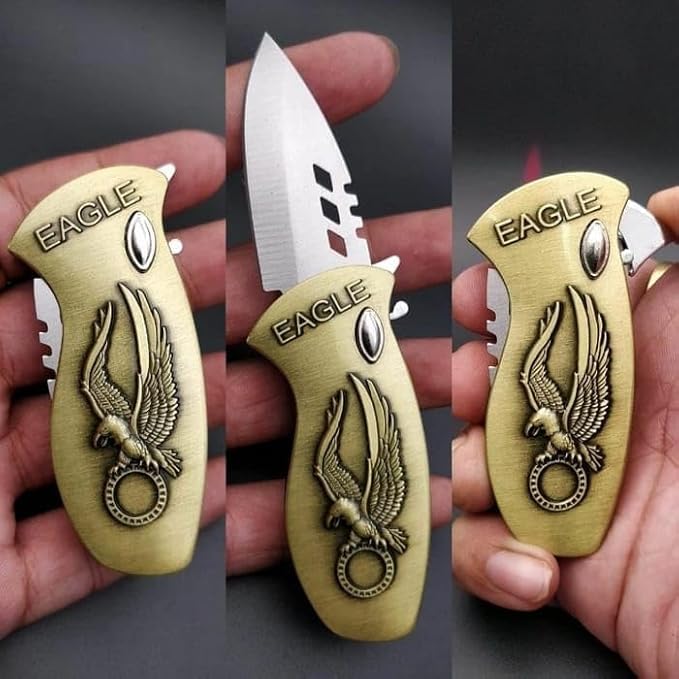 Image of VRINDVASINI Jet Flame Lighter Refillable Windproof Metal Lighter Cigarette Lighter Stylish Look Antique Lighter (Gold)