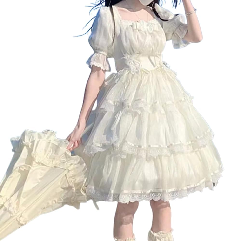 Amazon.co.jp: [QUNCHAORI] ワンピース ロリータドレス 半袖