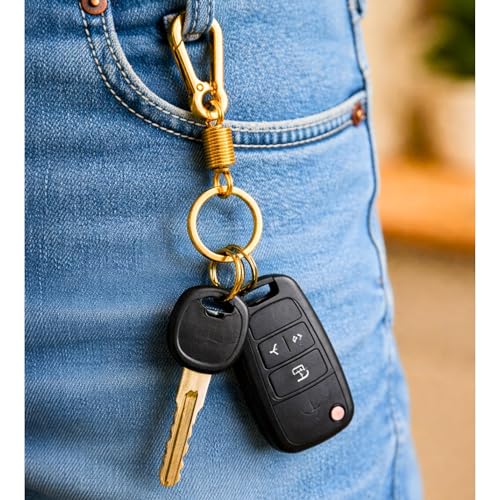Image of THE MEN THING - Stylish Multicolor Stainless Steel Keychain for Men & Boys (IRON LOOP GOLD - Compact)