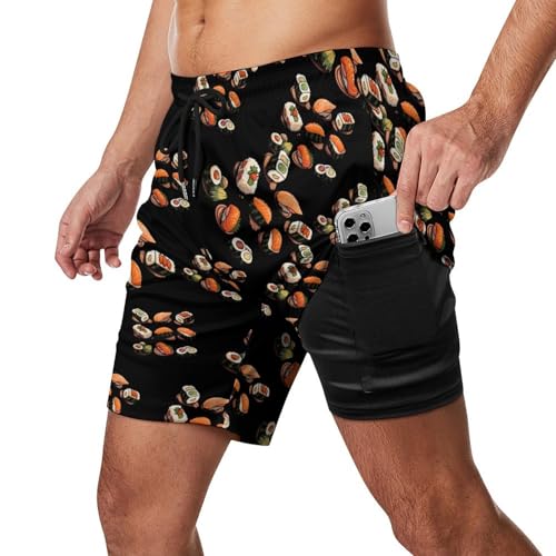 Japanese Sushi Mens Swim Trunks Quick Dry Swim Shorts Beach Swimwear Bathing Suits with Pockets2