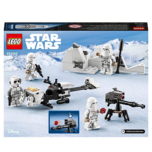 Star Wars Battle Pack Soldati Artici, Giocattolo da Costruire con 4 Minifigure, Cannone Blaster E-Web e Speeder Bike, Giochi per Bambini, Bambine, Ragazzi e Ragazze da 6 Anni, Idee Regalo 75320 - Lego - Immagine 7
