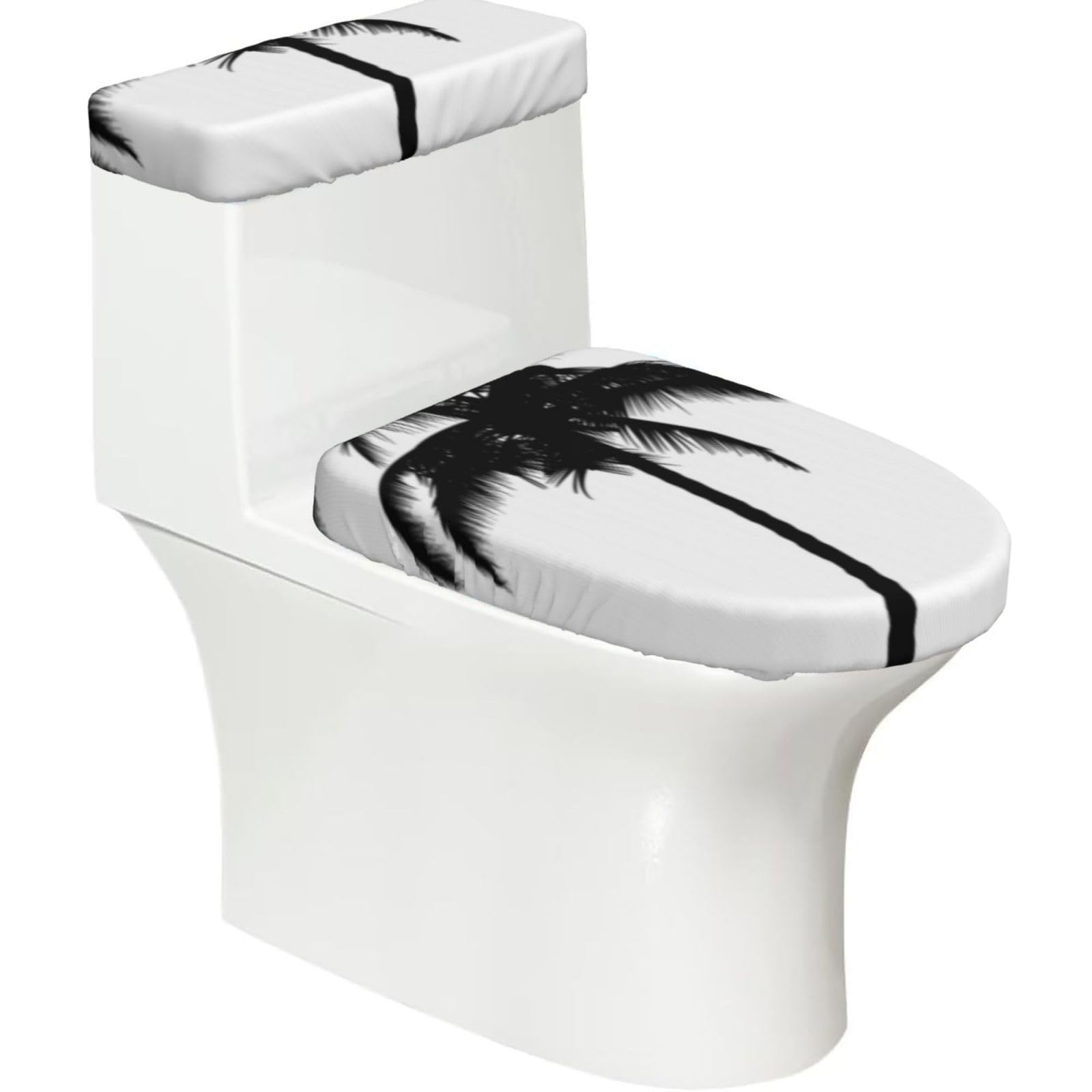 Palm Tree Print Toilet Seat Lid And Tank Covers Universal Fit Smooth Seat Cushion Easy To Clean For Home Hotel