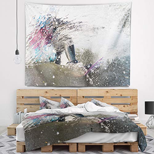 Designart Guy On A Wakeboard, X-Large/80 x 68'