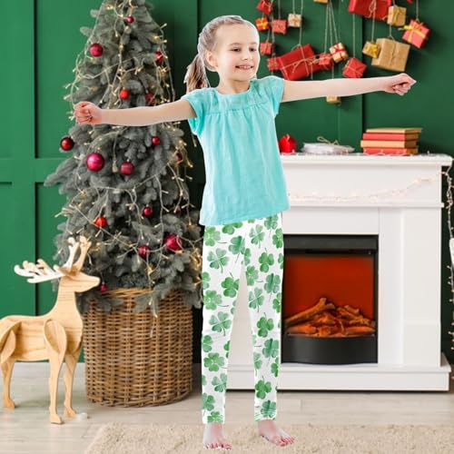 Girls' Leggings St Patrick S Day Clover Ankle Length Printed Leggings Comfort Pants for Kids 4-10 Years3