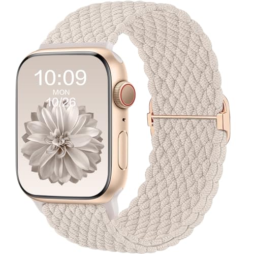 CeMiKa Bracelet Tressé Compatible avec Apple Watch Bracelet 41mm 40mm 38mm 42mm, élastique Stretch Alternative Sport Strap pour iWatch Series 11 10 9 8 7 6 5 4 SE Ultra 3 2 1, Femme Homme