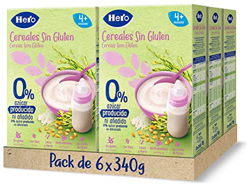 Hero Baby Papillas de Cereales sin Gluten y sin Azúcares Añadidos - Para Bebés a Partir de los 4...