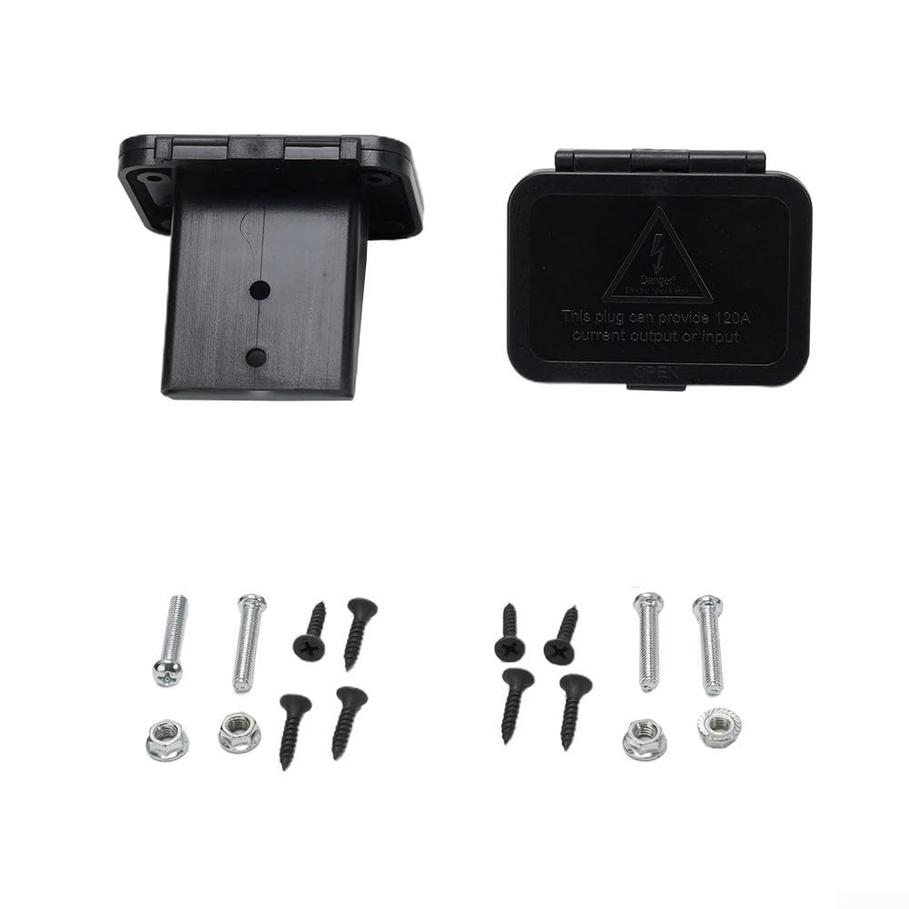 Pannello con staffa di montaggio a incasso 120 A copertura connettore base rame placcato argento IP40 per camper cablaggio camion 2 pezzi