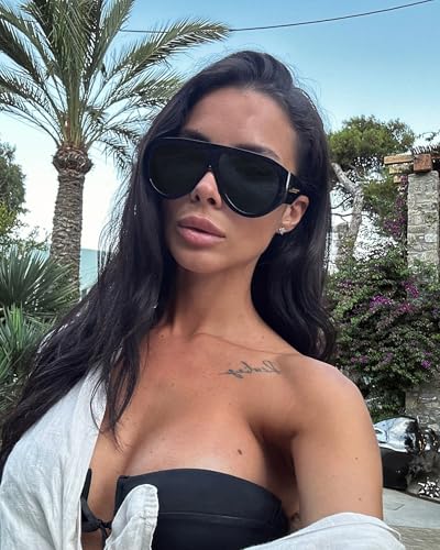 Retro Oversized Aviator Sunglasses for Women Men Trendy 70s Classic Vintage Designer Sun Glasses2