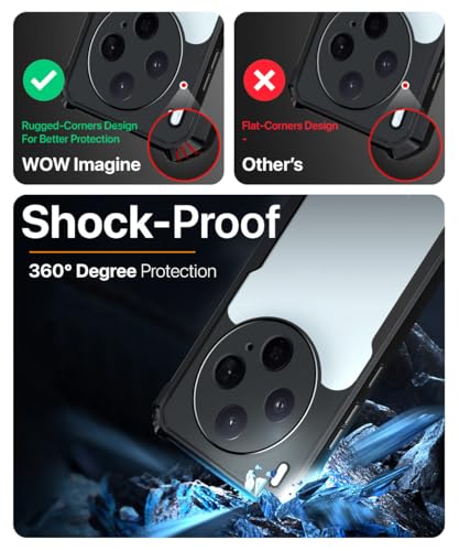 Image of WOW IMAGINE Shock Proof Clear Back Case Mobile Cover for Vivo X300 5G (Hard | Hybrid PC + TPU | Full Armour Device & Camera Protection | Black)