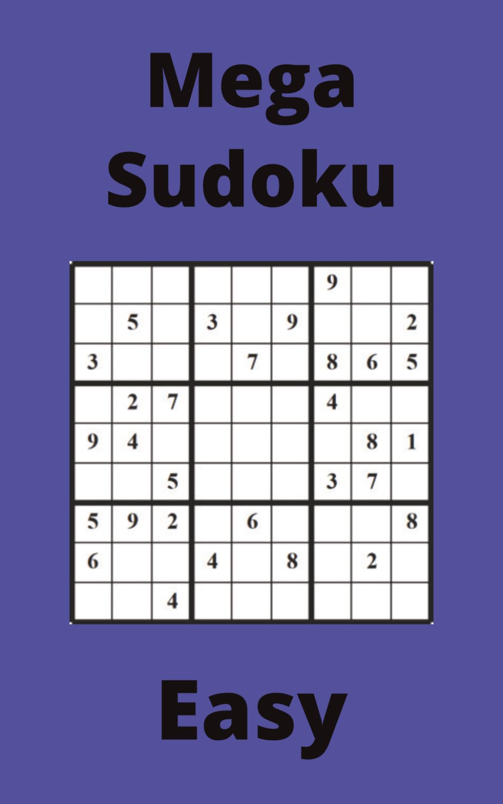 Blue Mega Sudoku Book, 9x9 Puzzles, 50 Pages, 5x8, Easy
