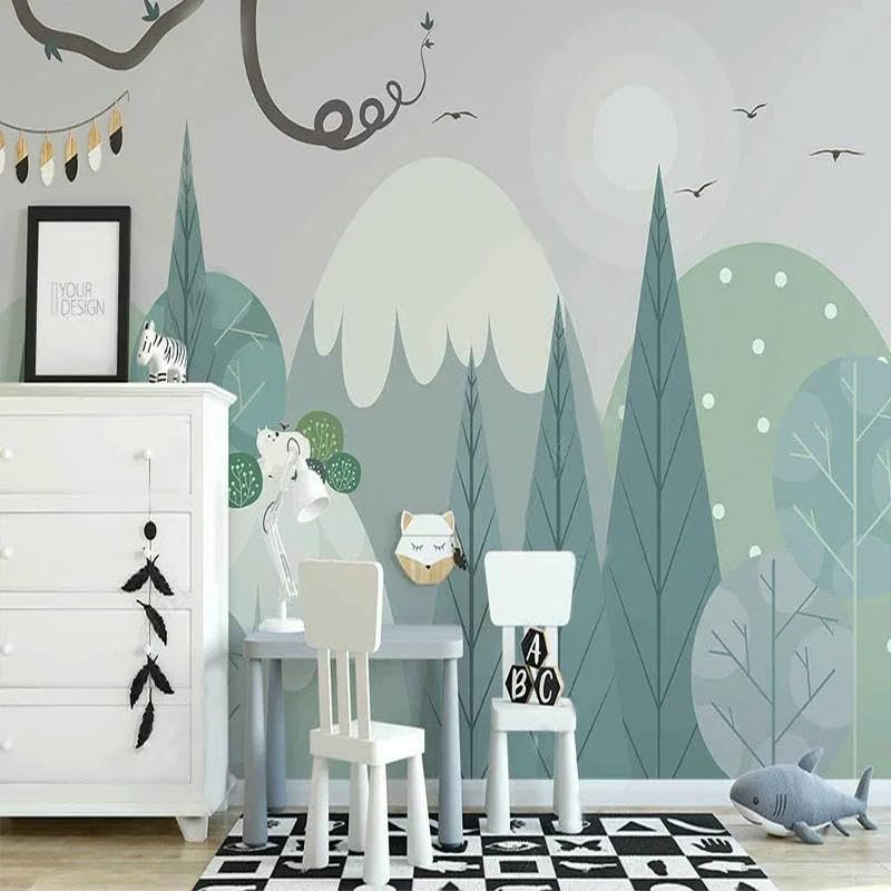 Papier peint 3D forêt sur mesure pour habiller un mur de chambre