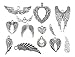 Kinteshun Assorted Angel Wings Feathers punk Charm Pendant Connector for DIY Jewelry Making Accessaries(36pcs,Antique Silver Tone)