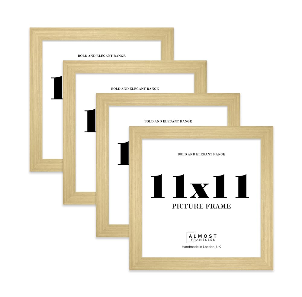 11x11 Photo Frame, Display 11x11" Pictures (22.9 x 15.2cm) Picture Frame for wall Display - Gold - 4 Pack