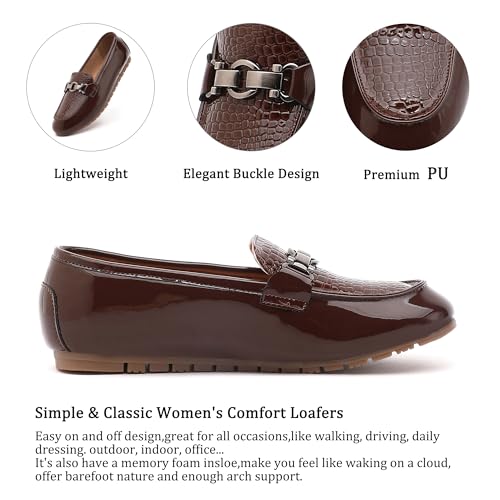Image of VERDASCO Women's Loafers Comfort Slip-Ons Flat Work Shoes Casual Moccasins Penny Loafers Lady Dress Shoes