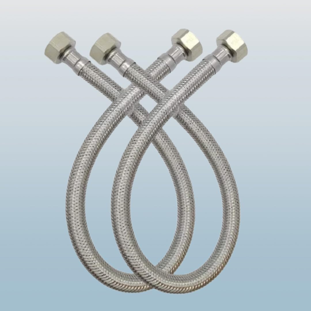 COSVIT 24"Inch Stainless Steel 304-Grade Connection Pipe with Brass Nut, High-Temperature Resistant, Scale-Preventing, Durable Plumbing Connection Solution - Pack of 2 (24 INCH)-image-17