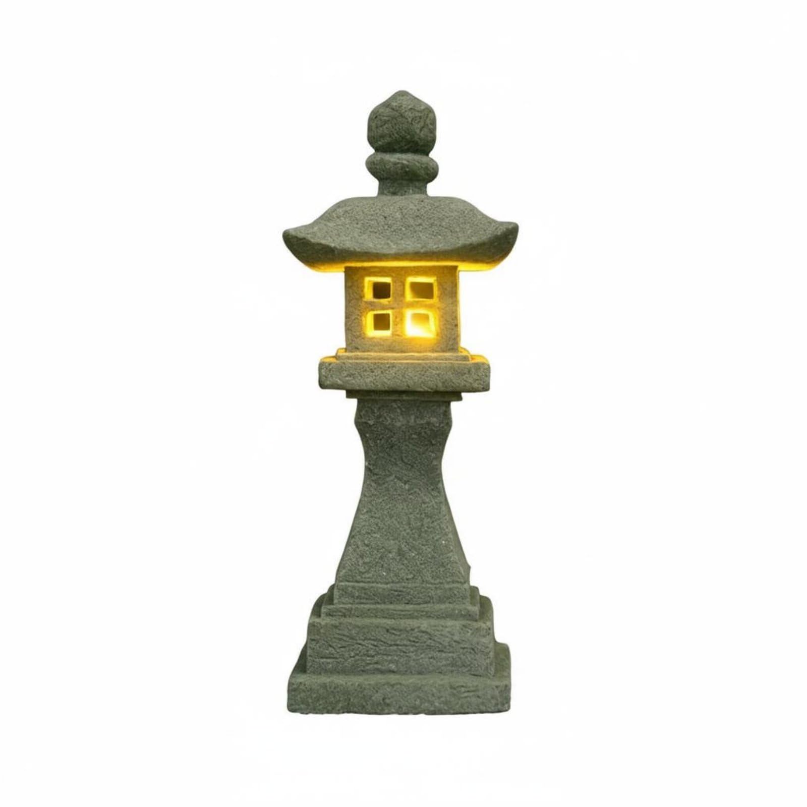Japanese Stone Lantern Miniature Pagoda Lamp Sand Tray Lantern for Desktop, Balcony, Bookshelf, Square Base Lantern|Home & Garden | Yard Garden & Outdoor Living | Outdoor Lighting-image-46