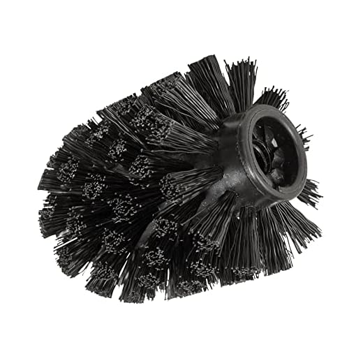 WENKO Escobilla de repuesto para juego de inodoro, cabezal de cepillo de plástico con escobilla de repuesto de 7,5 cm de diámetro, reemplazable, negra
