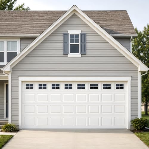 YURROAD 32Pcs Strong Magnetic Fake Windows for 2 Car Garage Door - Glossy Realistic Look, No-Tools Install in 10 Mins & Won't Fall Off Decorative Hardware (6