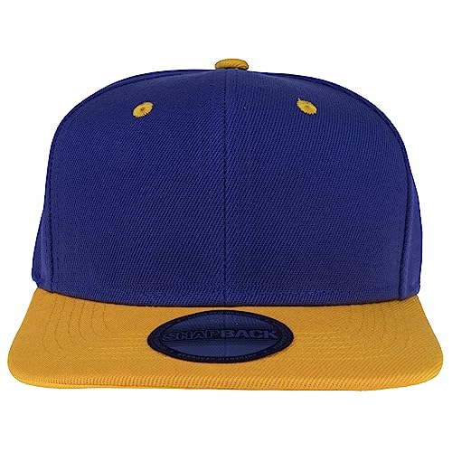 Image of Gelante Snapback Hats for Men - Flat Bill Brim Baseball Cap Hat - Plain Blank Adjustable