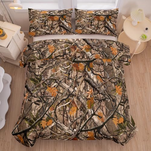 Image of Tailor Shop Camo Bedding Sets King Size,Camo Comforter Sets for Girls Kids Teens Camo Bed Set with 2 Pillowcase