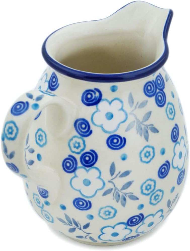 Polmedia Polish Pottery Pitcher - Bright Day Pattern Handmade in Boleslawiec Poland by Ceramika Artystyczna + Certificate of Authenticity