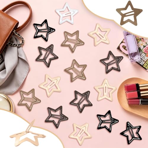 60 Pinzas de Estrella para Cabello en Tonos Marrones miniatura 3