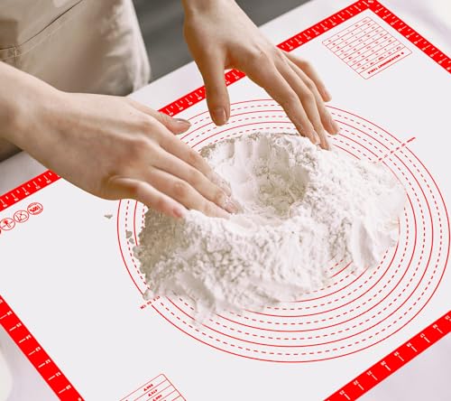 Webake Backmatte Silikon Groß XXL 90 x 60 cm Silikonmatte Backen Rutschfeste Backunterlage Silikon Matte Küche Teigmatte mit Messung für Fondant Gebäck Pizza Brot