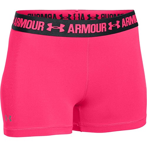 Under Armour Women's HeatGear Armour 3” Shorty, Harmony Red (962)/Metallic Silver, Medium