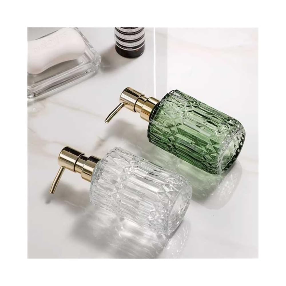 SoapDispenser Seifenspender aus Glas für das Badezimmer zur Abgabe von Waschmittel, Handseife, Duschgel, Handseifenspender, Seifenspender fü