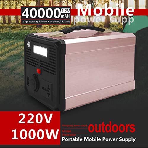 LiRongPing Multifunctional AC/DC/USB Output Portable 1000W solar charging Station Mobile Power, 110V 220V Portable Solar Power Energy (Voltage : 110V)