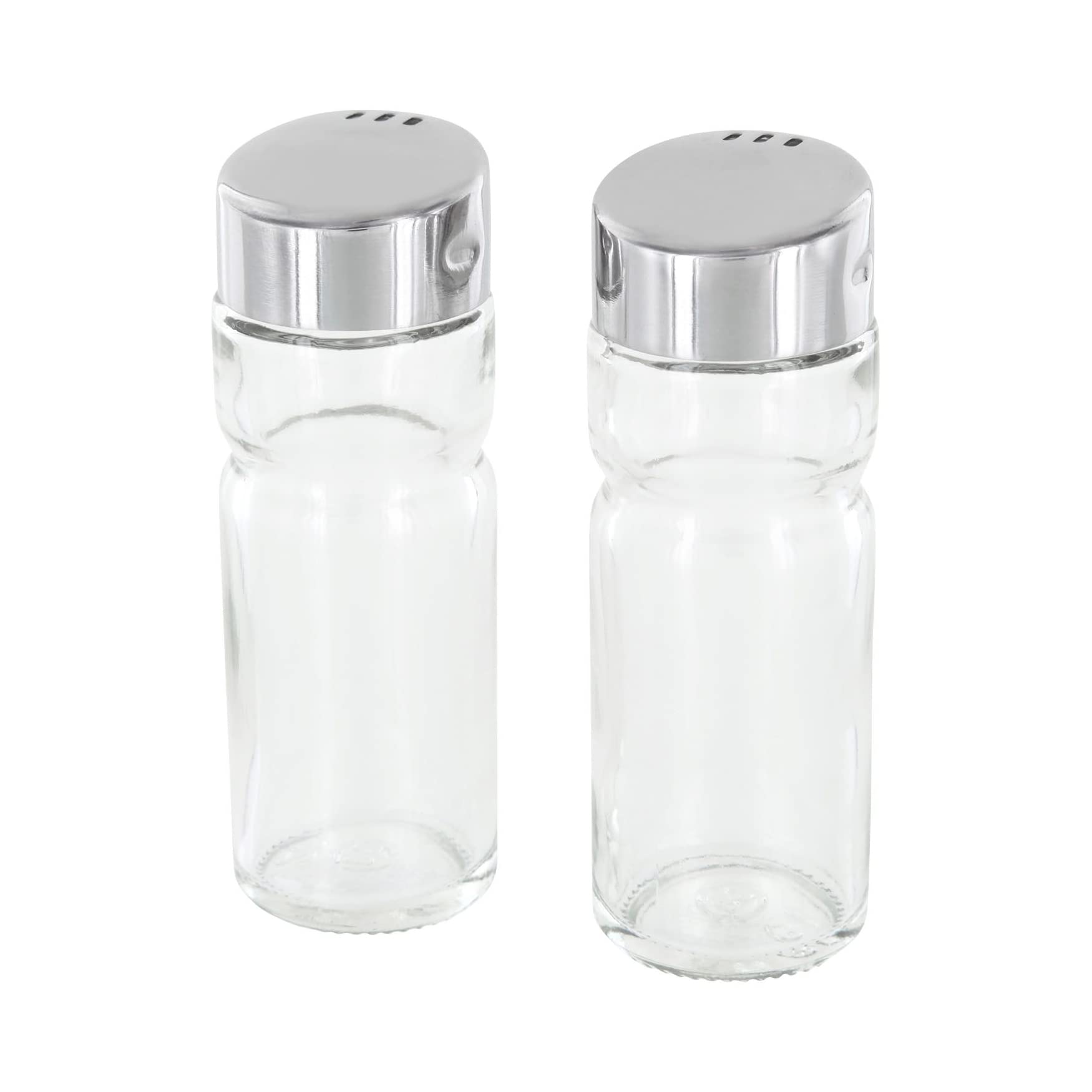 Westmark Set sale e pepe, 3 pz., Set da 6, Capacità: 40 ml l'uno, Acciaio inox/Vetro, Wien, Argento/Trasparente, 650222E2