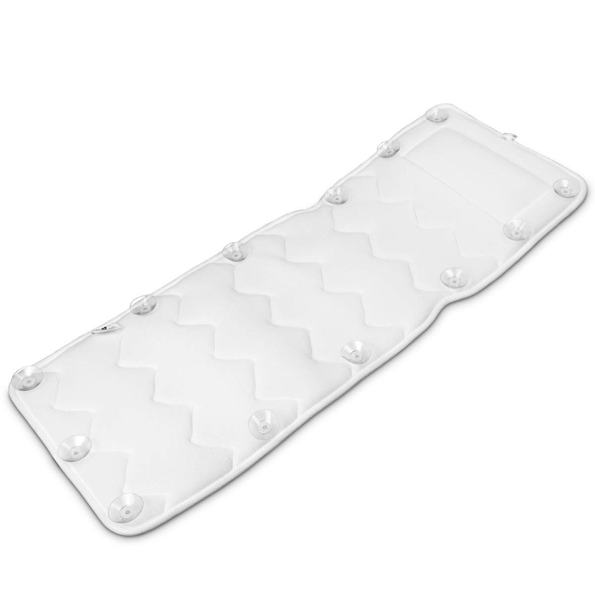 Navaris Alfombra bañera para Todo el Cuerpo Antideslizante - Alfombrilla ergonómica Acolchada con reposacabezas y ventosas - 125 x 42 CM